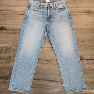 AO.LA Jeans Womens 28 Embroidered Straight Leg Custom Stitch Denim Pants USA